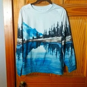 Watercolor scene sweatershirt